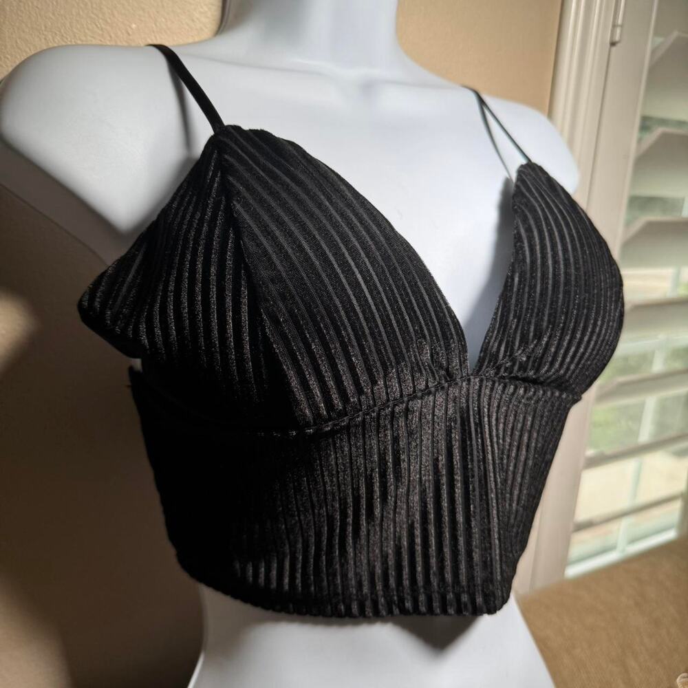 💥 Bozzolo velvet crop top medium club festival tank sexy d5